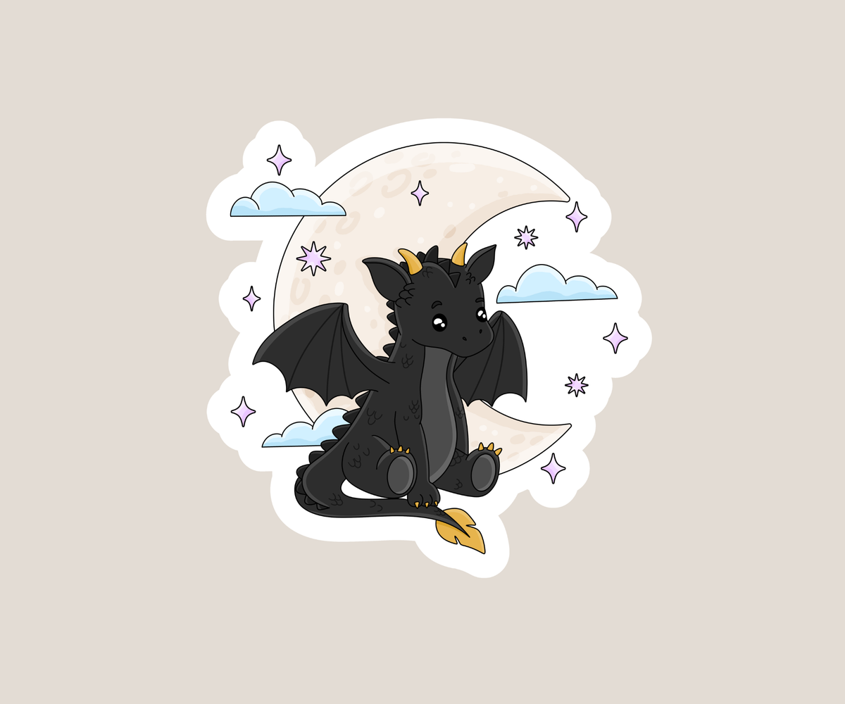 Dragon Moon Sticker
