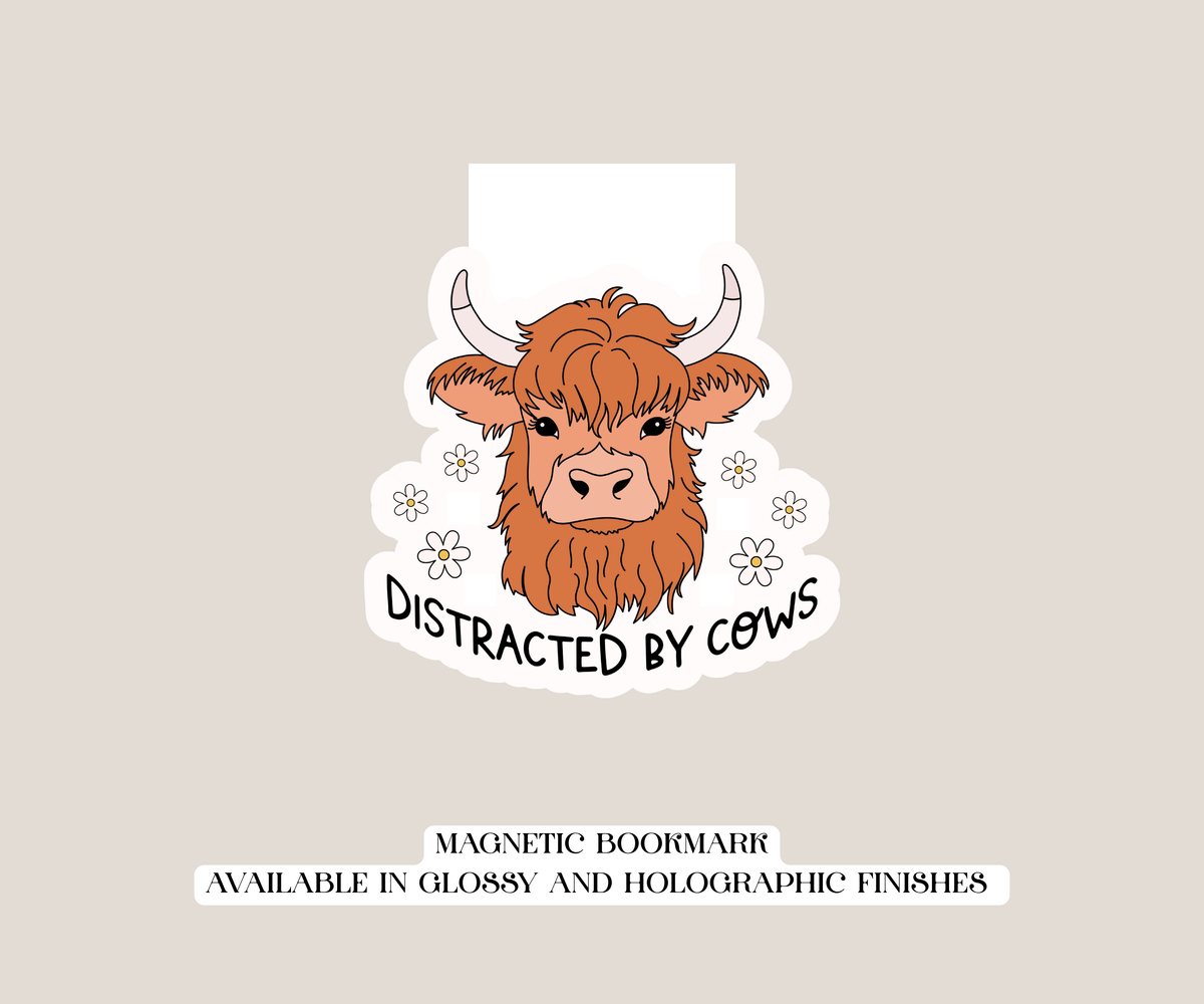 Distracted by Cows Magnetic Bookmark