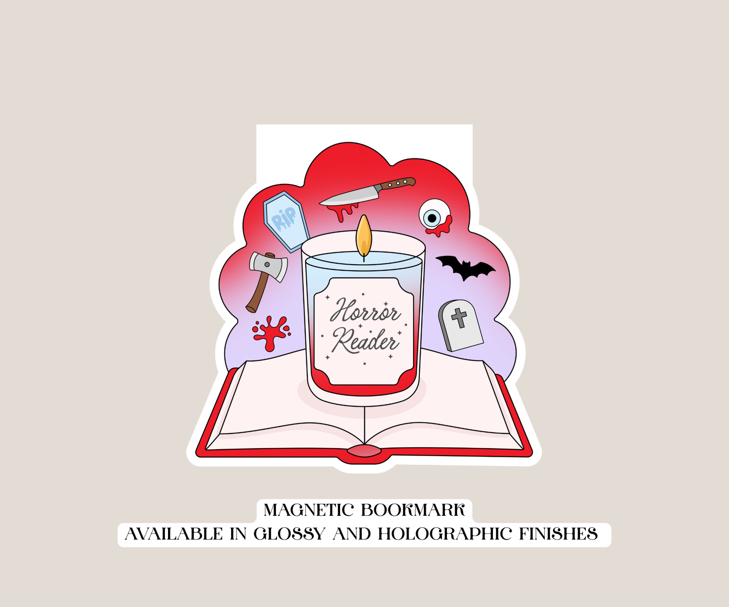Horror Candle Magnetic Bookmark
