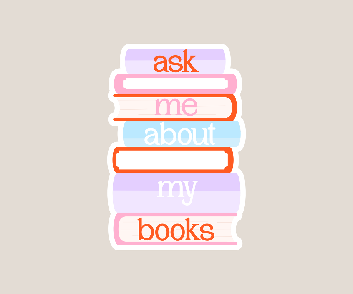 Ask me about my books Sticker