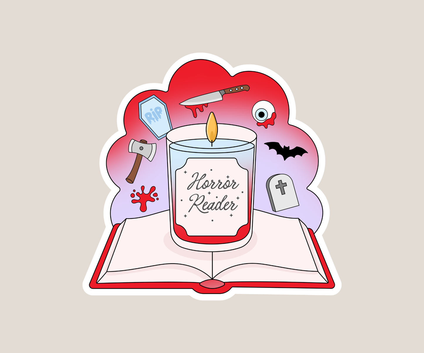 Horror Reader Candke Sticker
