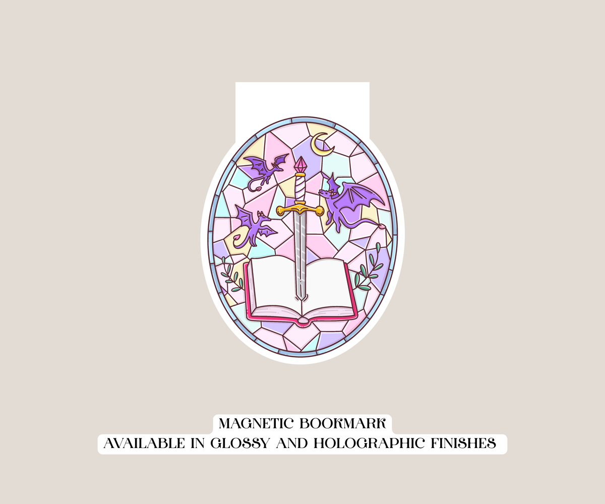 Sword Stained Glass Window Magnetic Bookmark