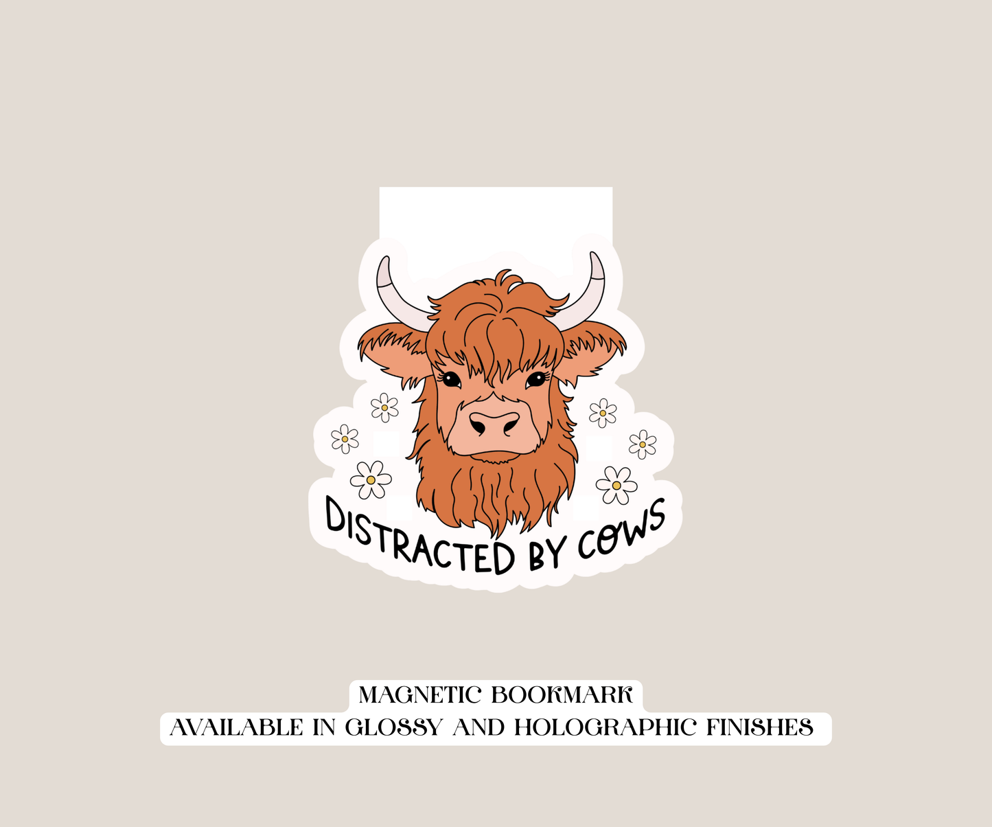 Distracted By Cows Magnetic Bookmark