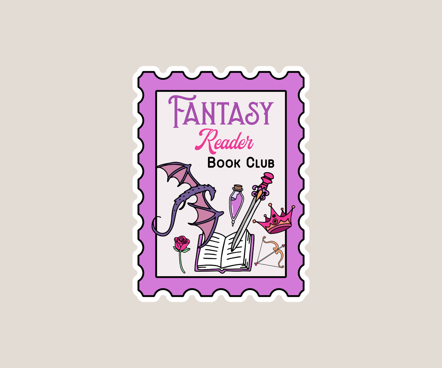 Fantasy Reader Book Club Sticker