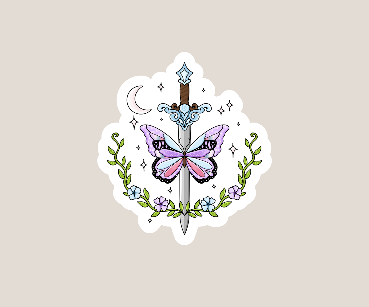 Fantasy Butterfly Sword Sticker