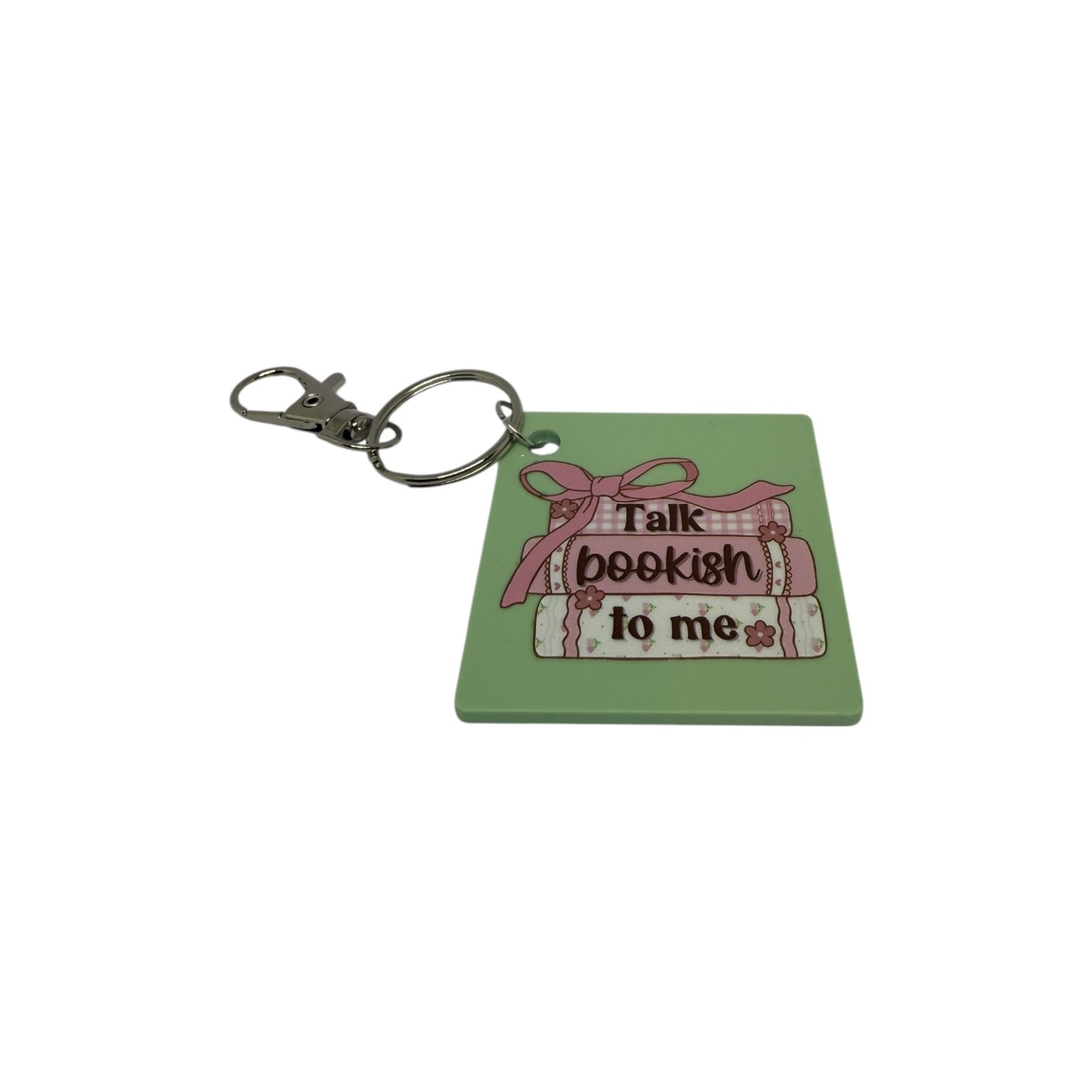 Talk bookish to me keyring