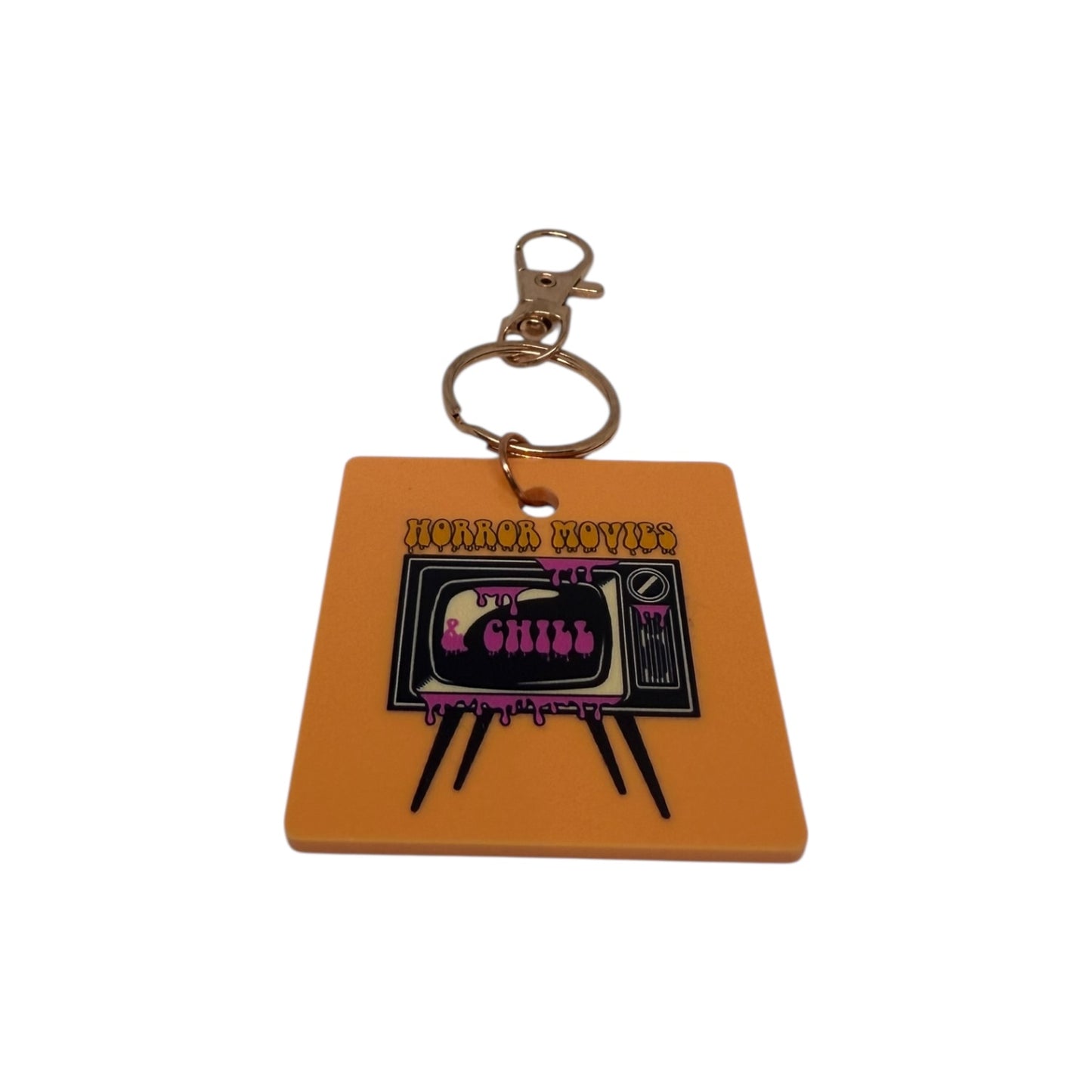 Horror Movie and Chill Keyring
