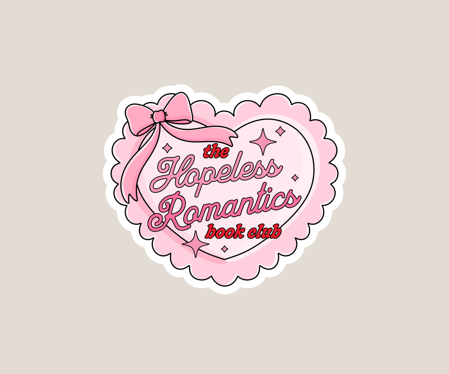 The Hopeless Romantic Book Club Sticker