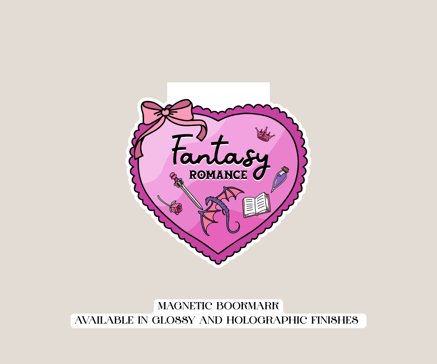Fantasy Reader Heart Magnetic Bookmark