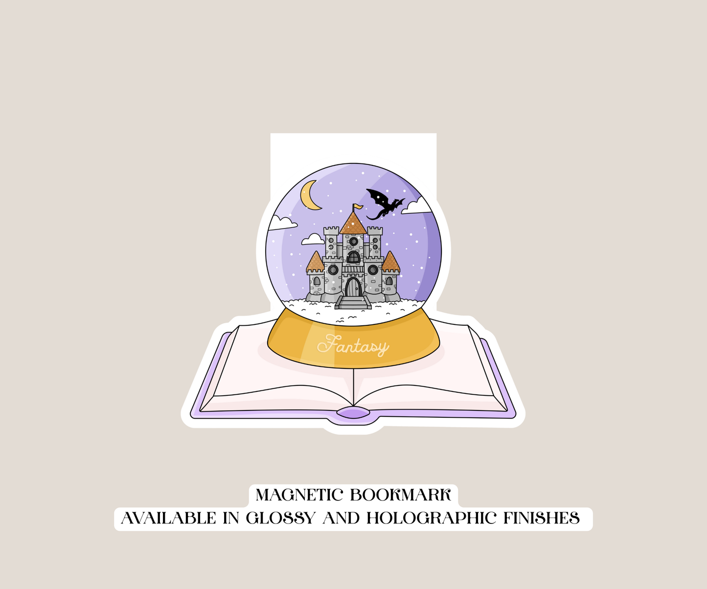 Fantasy Snow Globe Magnetic Bookmark