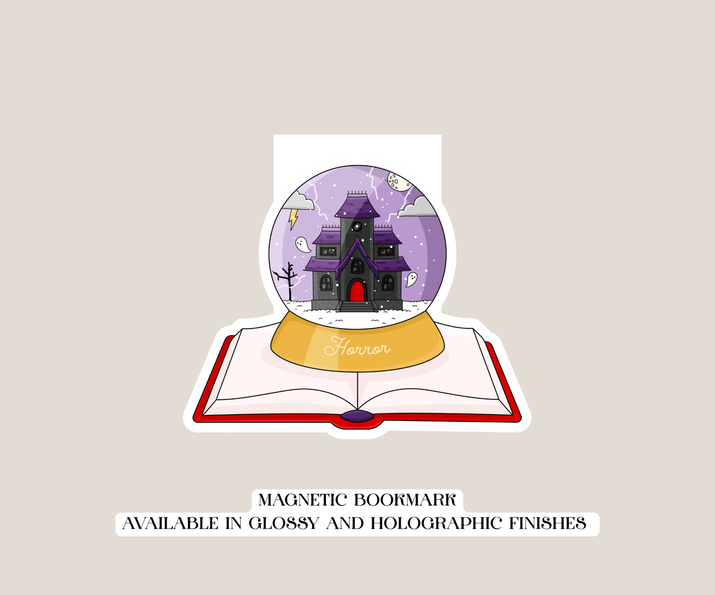 Horror Snow Globe Magnetic Bookmark