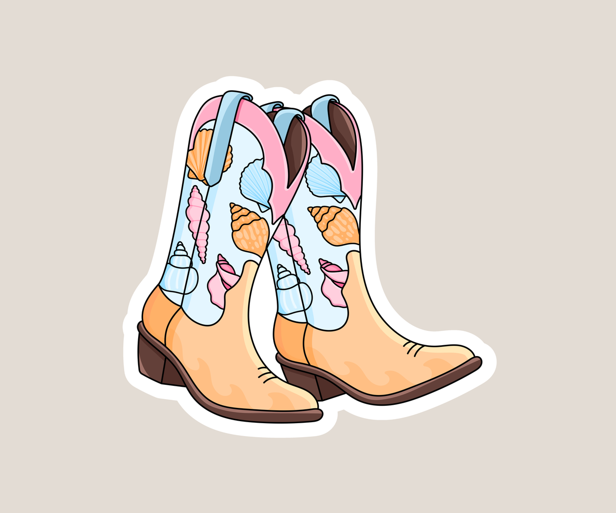 Coastal Cowgirl Boots Sticker