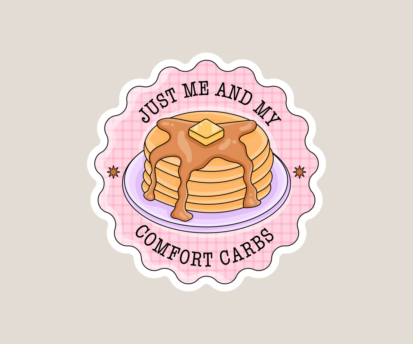 Just me and my comfort carbs Sticker