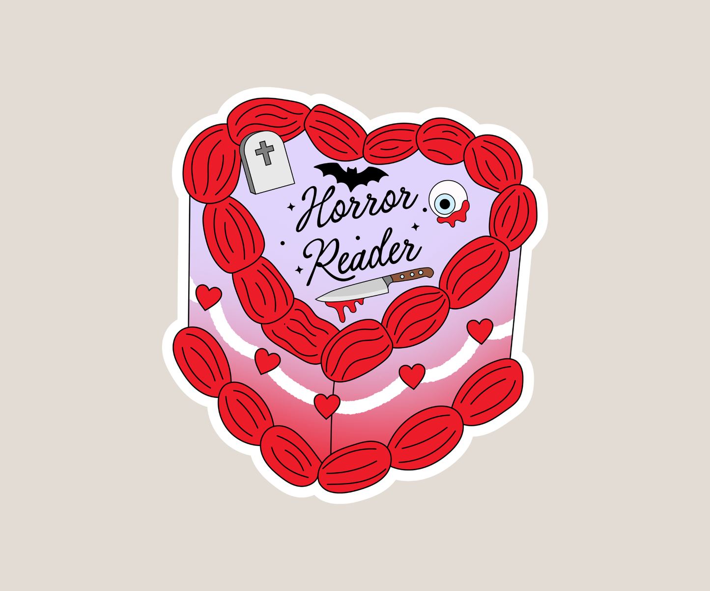Horror Reader Cake Sticker
