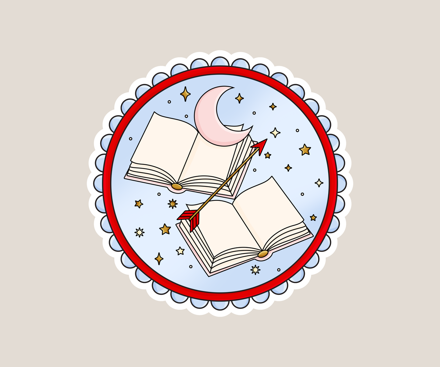 Star crossed lovers circle sticker