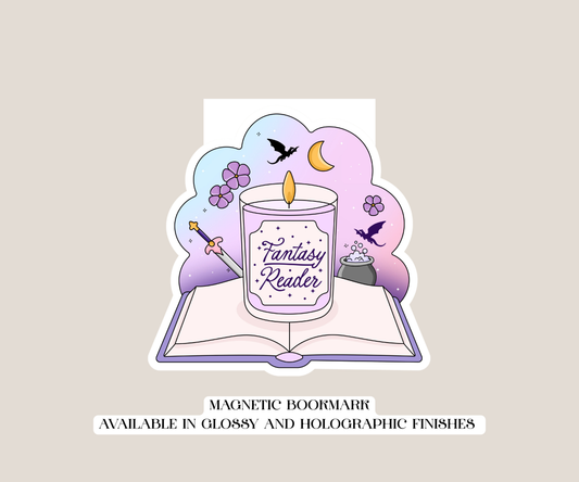 Fantasy Reader Candle Magnetic Bookmark