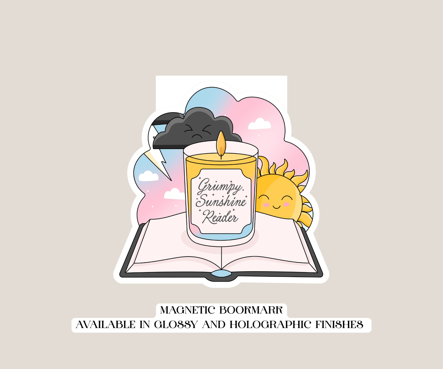 Grumpy Sunshine Candle Magnetic Bookmark