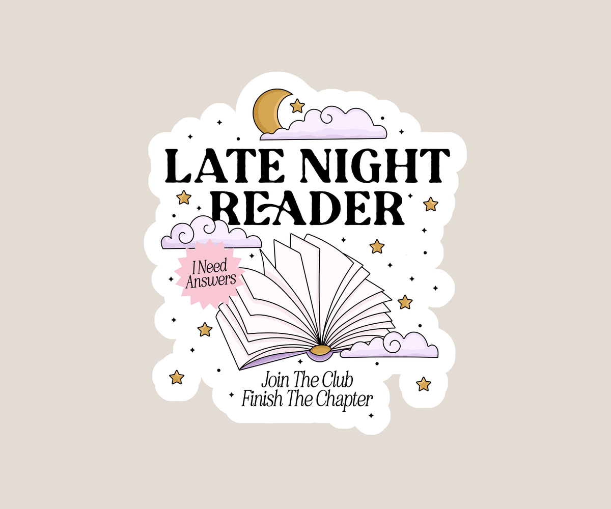 Late night reader Sticker