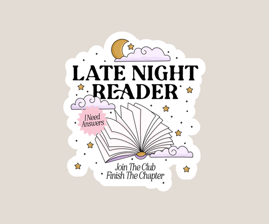 Late night reader Sticker