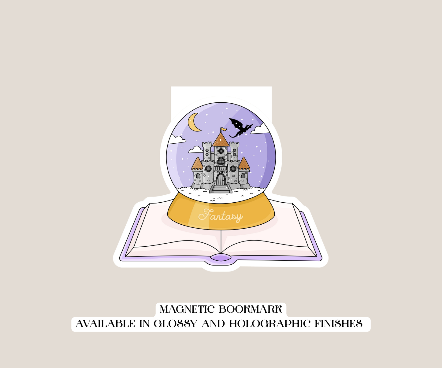 Fantasy Snowglobe Magnetic Bookmark