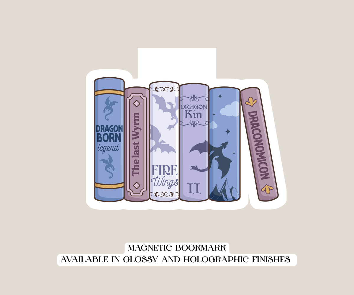 Dragon Book Stack Magnetic Bookmark