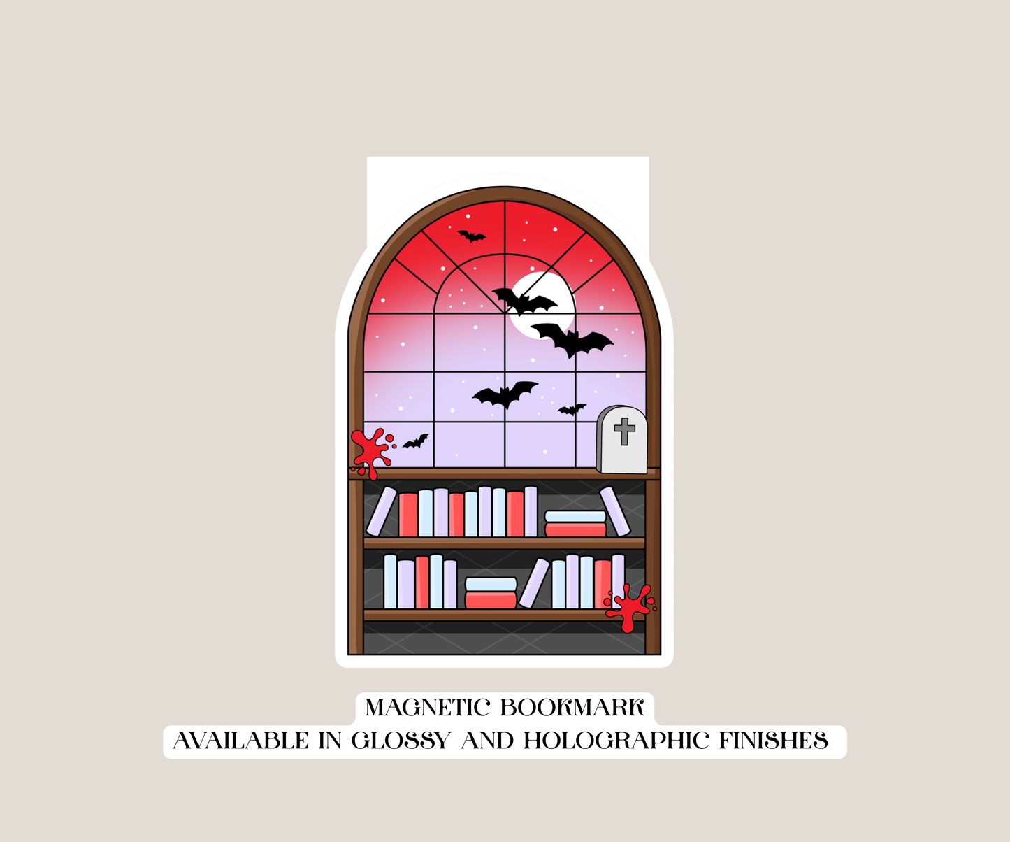 Horror Bookshelf Magentic Bookmark