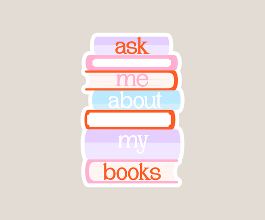 Ask me about my books Sticker
