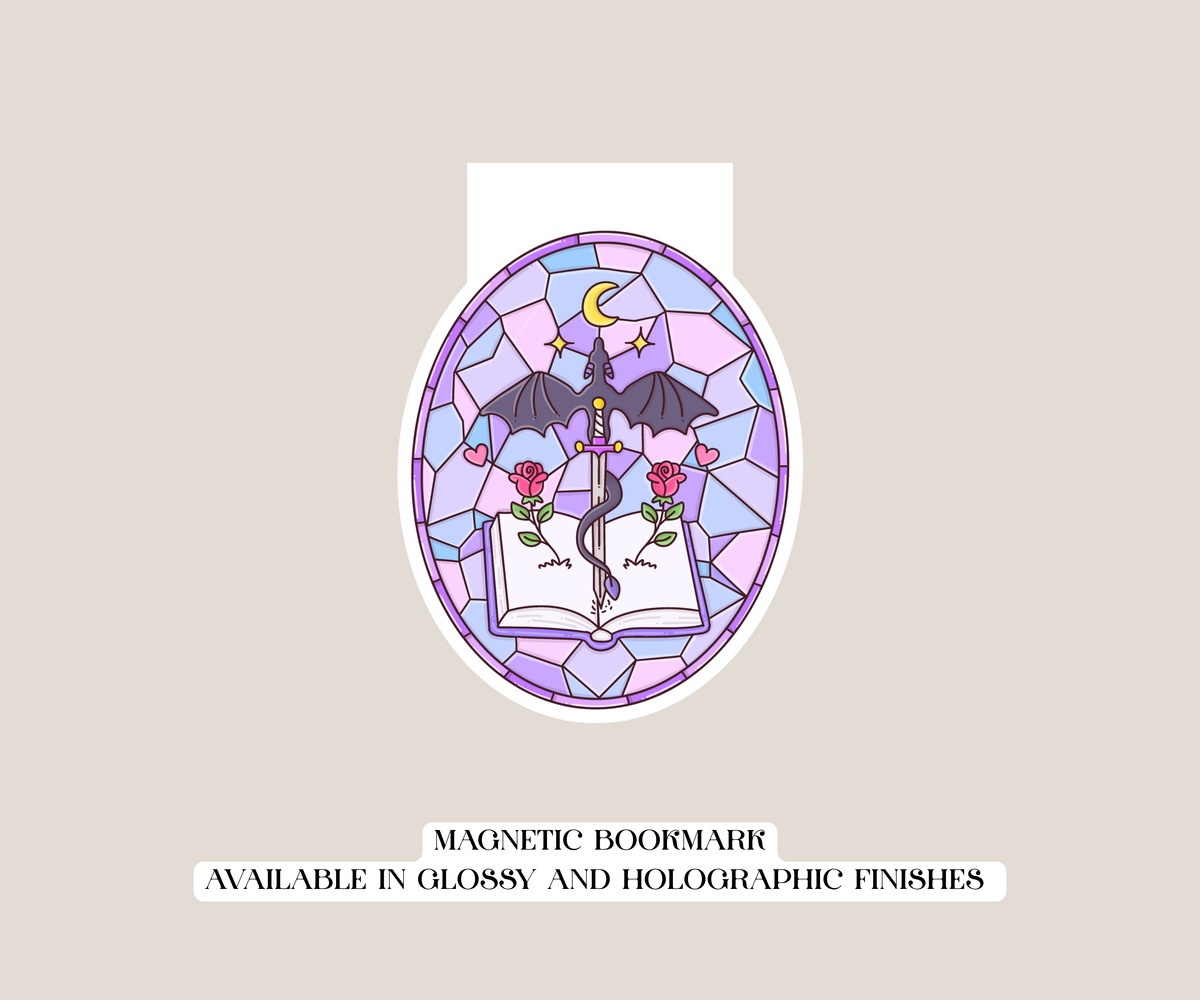 Dragon Stained Glass Window Magnetic Bookmark