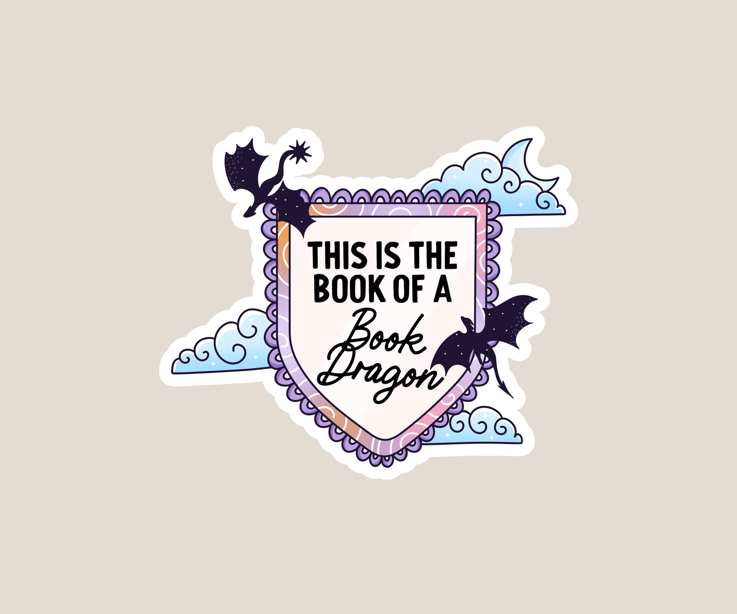 Book Dragon Sticker