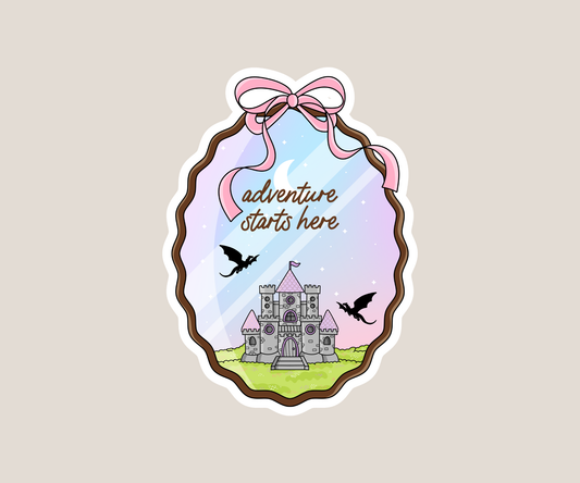 Adventure starts here Sticker