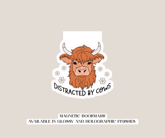 Distracted By Cows Magnetic Bookmark