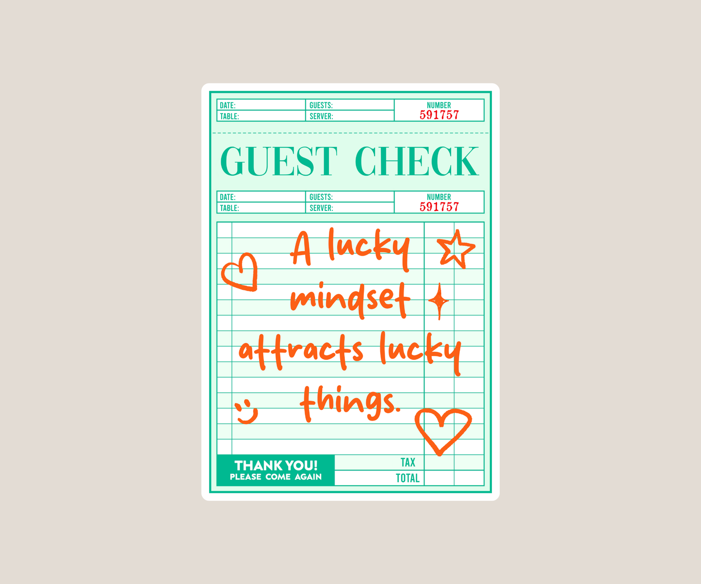 A Lucky Mindset Sticker