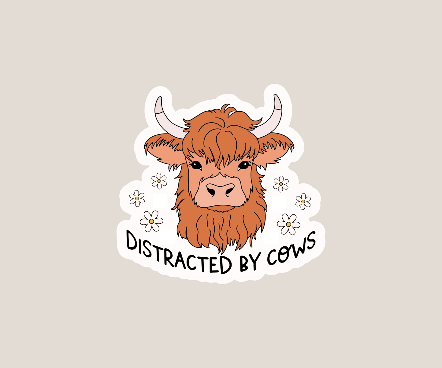 Distracted by Cows sticker