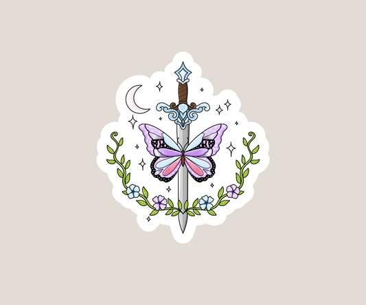 Fantasy Butterfly Sword Sticker