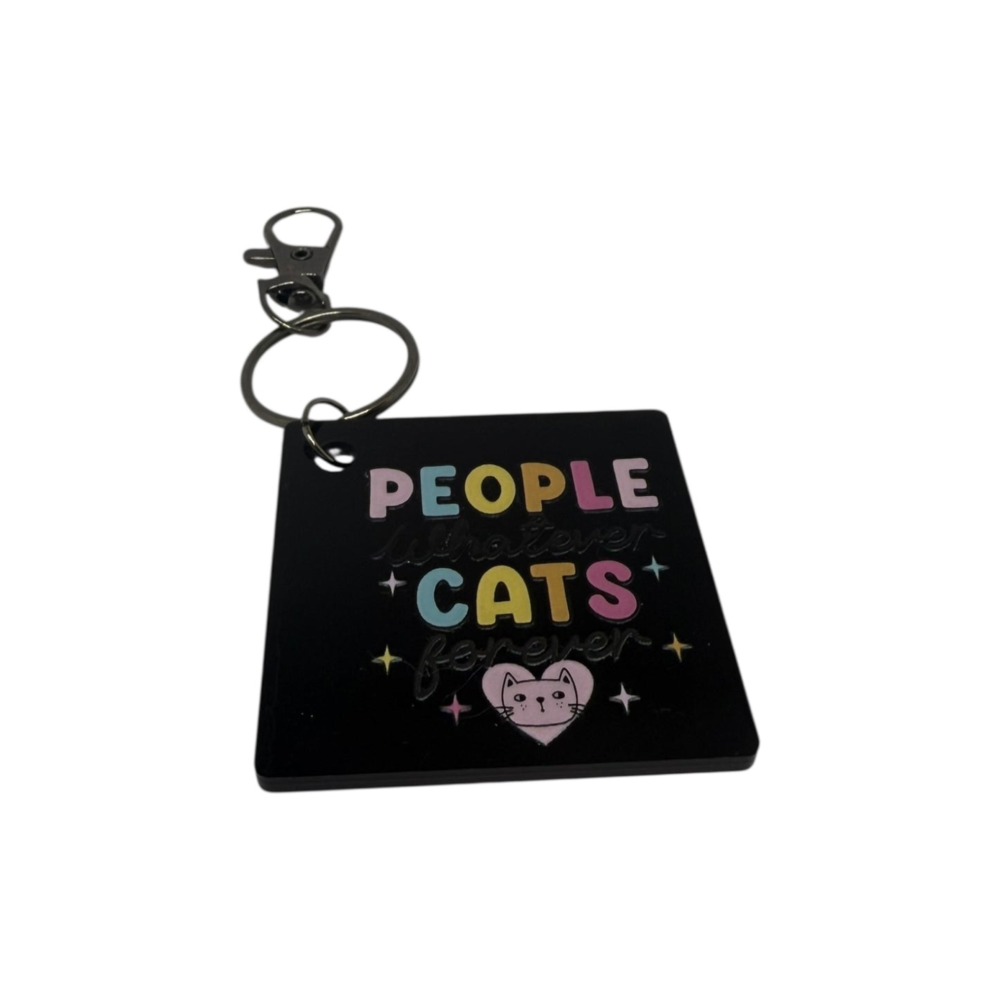 People whatever cats forever keyring