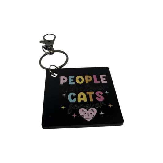 People whatever cats forever keyring
