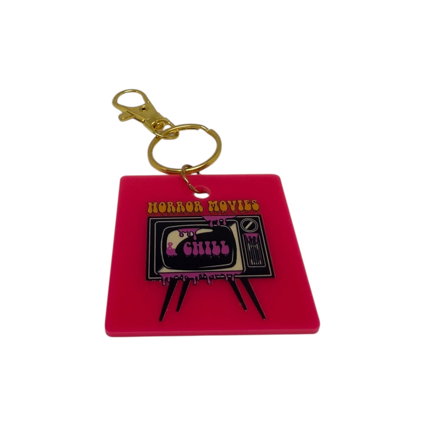 Horror Movie and Chill Keyring