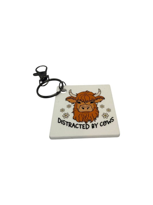 Distracted by cows keyring