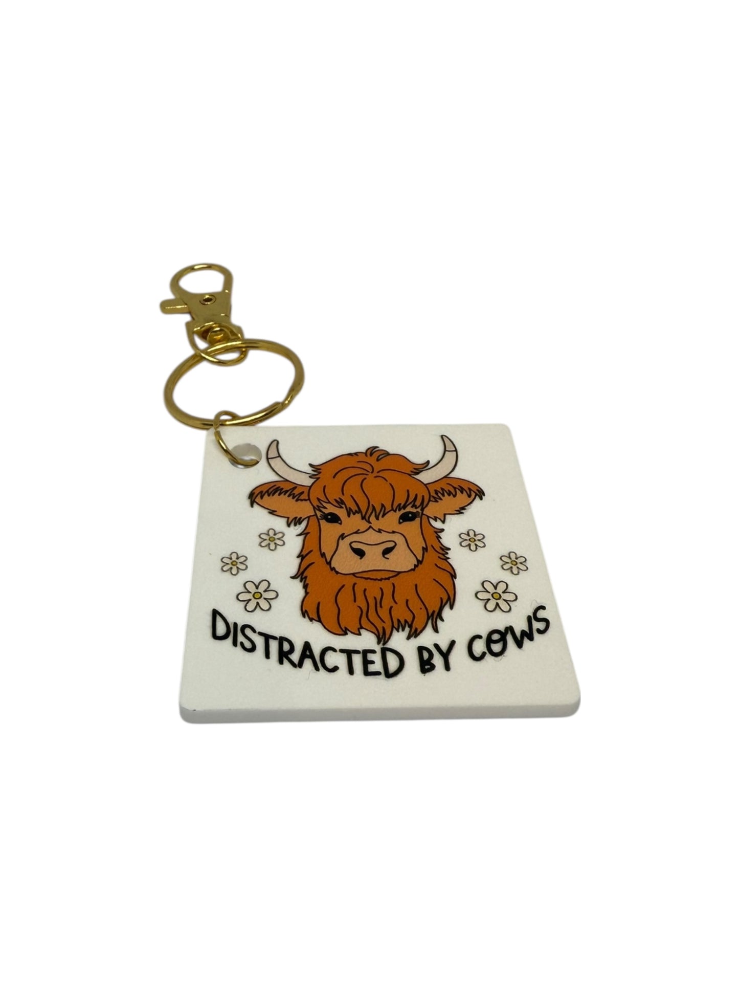 Distracted by cows keyring